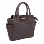 Beau Design Stylish  Brown Color Imported PU Leather Casual Handbag With Double Handle For Women's/Ladies/Girls